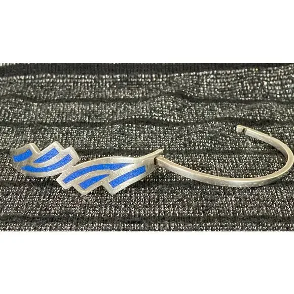 Taxco 925 Sterling Silver Lapis Inlay 7" Bracelet - Picture 7 of 13